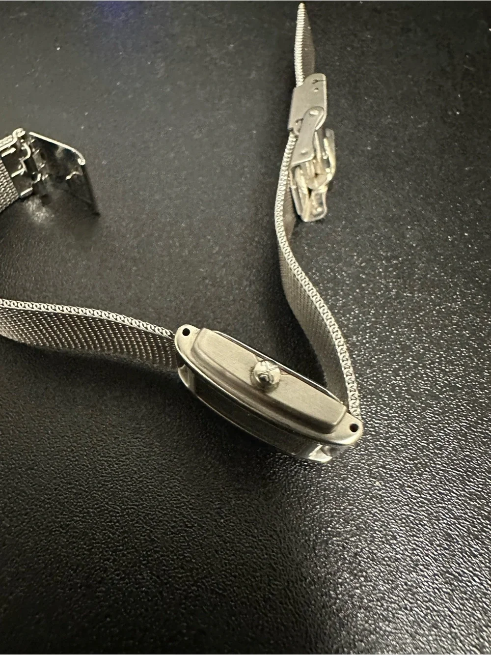 Skagen Silver Mesh Watch with Black Dial - Picture 4 of 5